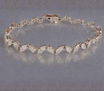 Marquise and pear Shaped lab Grown diamond bracelet