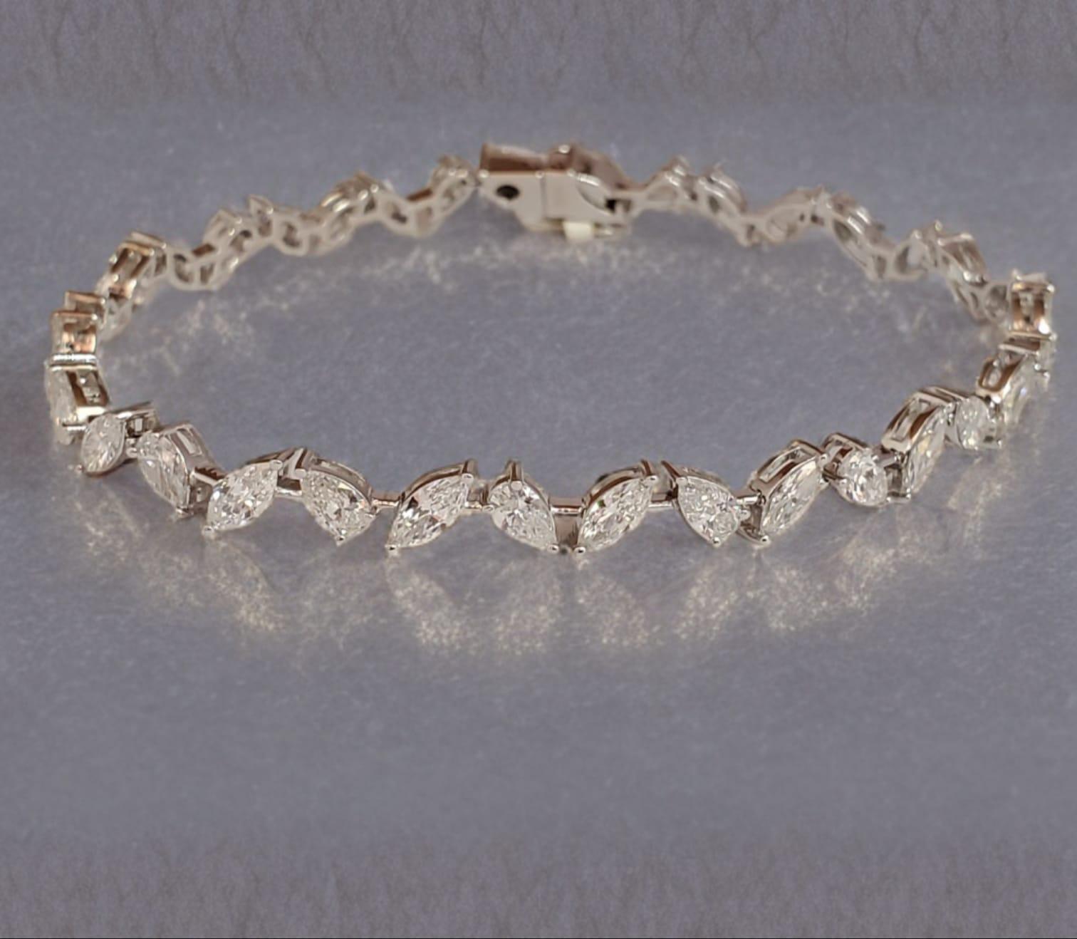 Marquise and pear Shaped lab Grown diamond bracelet Marquise and pear Shaped lab Grown diamond bracelet
