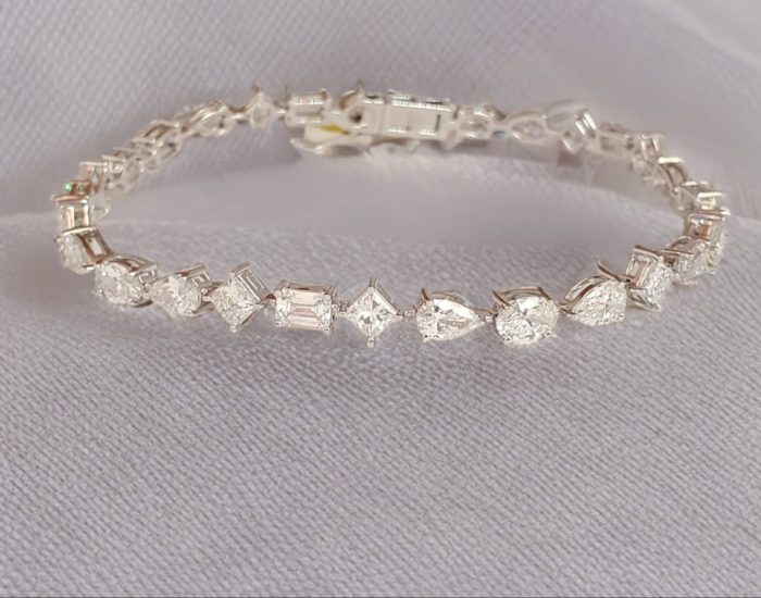 Multi-Shaped lab grown diamond bracelet