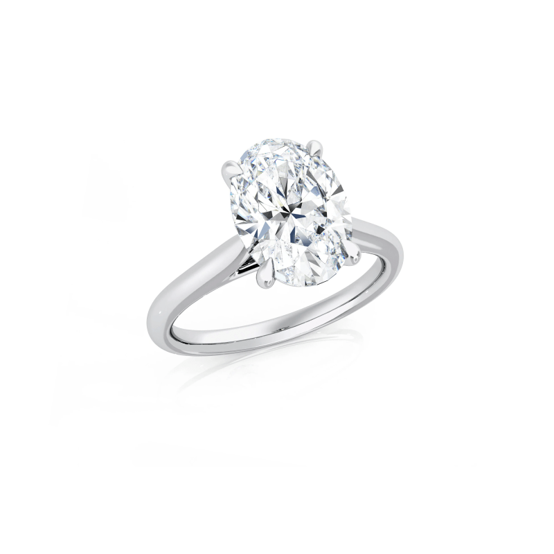Oval Lab Diamond Solitaire Engagement Ring
