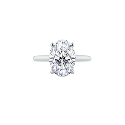 Oval Lab Diamond Solitaire Engagement Ring Dubai