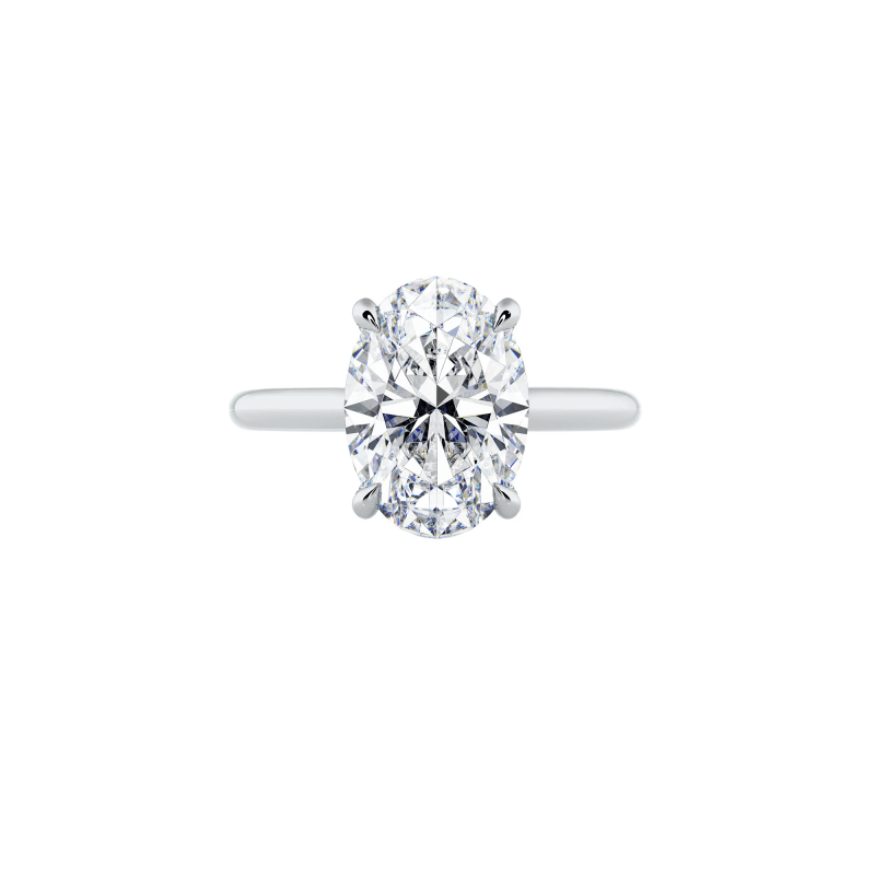 Oval Lab Diamond Solitaire Engagement Ring Dubai