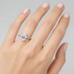 Oval Lab Diamond Solitaire Engagement Ring Hand