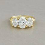 Oval lab grown diamond Trilogy ring Dubai