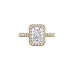 Radiant Cut Lab Diamond Halo Engagement Ring Dubai