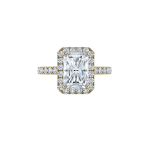 Radiant Cut Lab Diamond Halo Engagement Ring Dubai