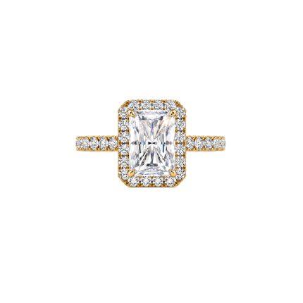 Radiant Cut Lab Diamond Halo Engagement Ring Dubai