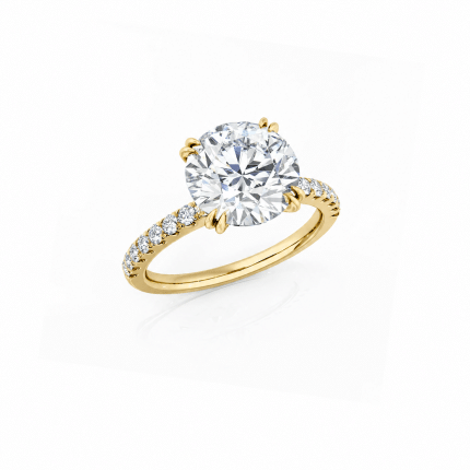 Round Diamond Engagement Ring With Side diamonds