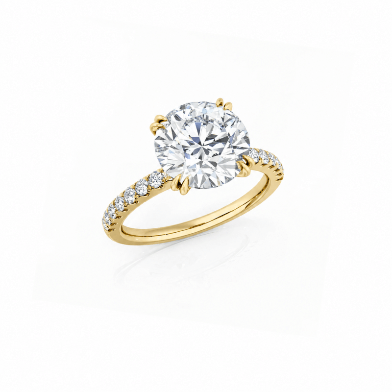Round Diamond Engagement Ring With Side diamonds