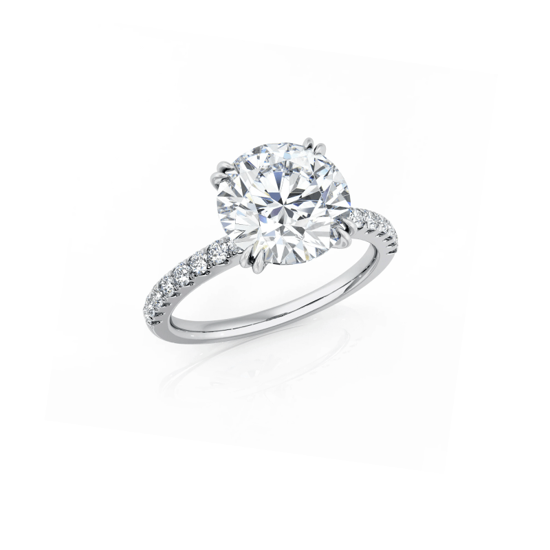Round Diamond Engagement Ring With Side diamonds
