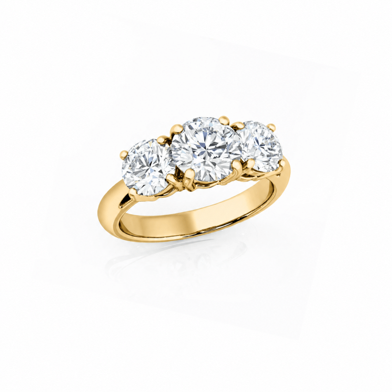 Round Lab Diamond Trilogy Engagement Ring