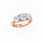 Round Lab Diamond Trilogy Engagement Ring Dubai