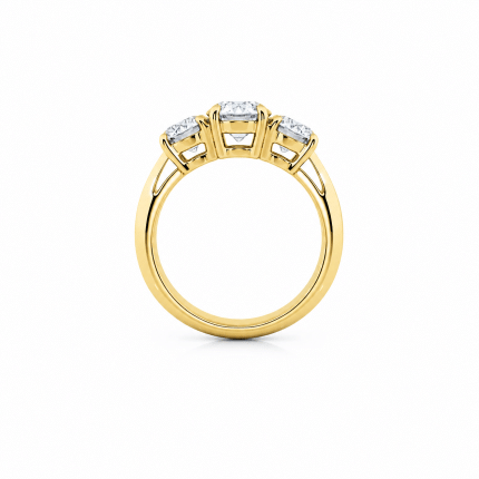 Round Lab Diamond Trilogy Engagement Ring UAE