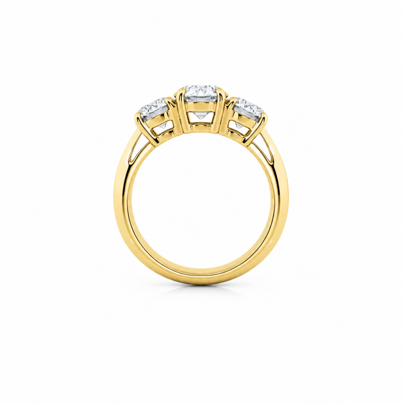 Round Lab Diamond Trilogy Engagement Ring UAE