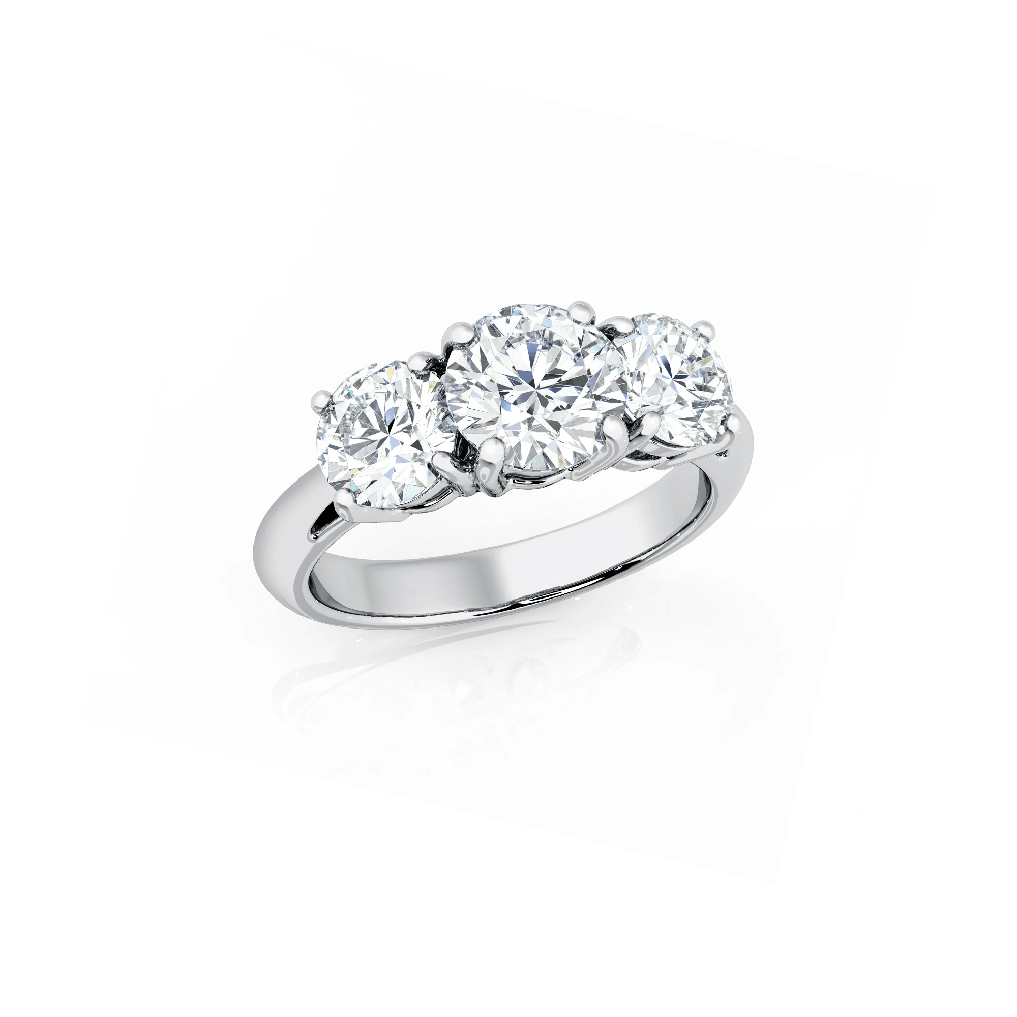 Round Lab Diamond Trilogy Engagement Ring Round Lab Diamond Trilogy Engagement Ring