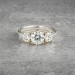 Round diamond trilogy ring