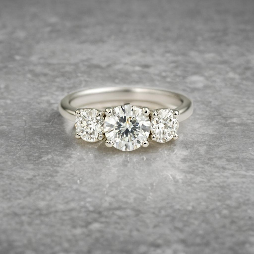 Round diamond trilogy ring Round diamond trilogy ring