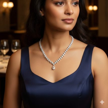 Pear shaped lab grown diamond necklace Dubai