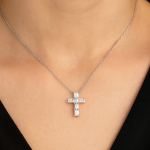 Emerald Cut Diamond Cross Pendant UAE