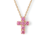 Pink Sapphire Cross Pendant