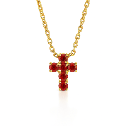 Ruby Cross Pendant