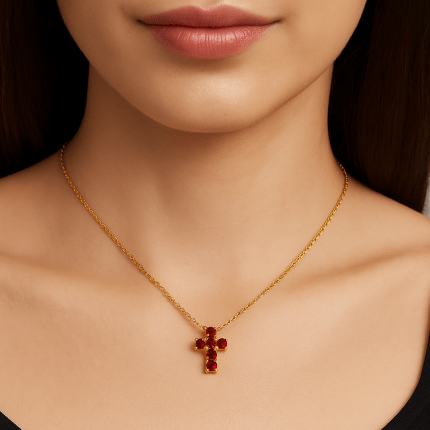 Ruby Cross Pendant Dubai