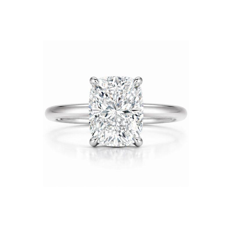 2 carat Cushion lab diamond ring