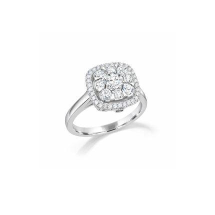 Diamond studded lab diamond ring