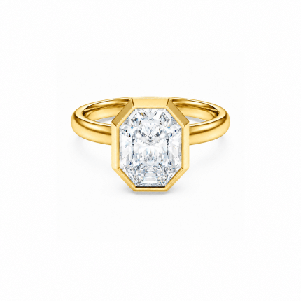 Octagon shape lab grown diamond ring