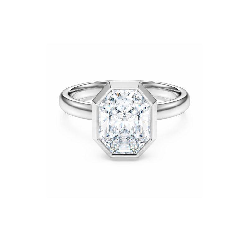 Octagon shape lab grown diamond ring