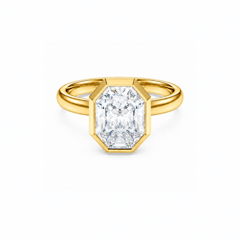 Octagon shape lab grown diamond ring