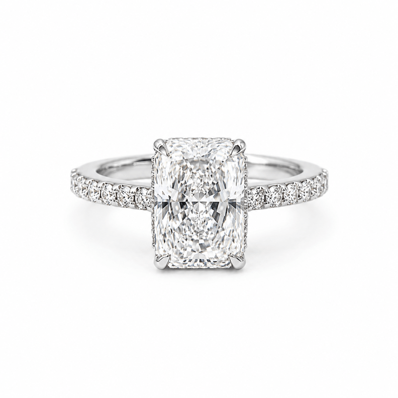 2.90 carat radiant lab diamond ring