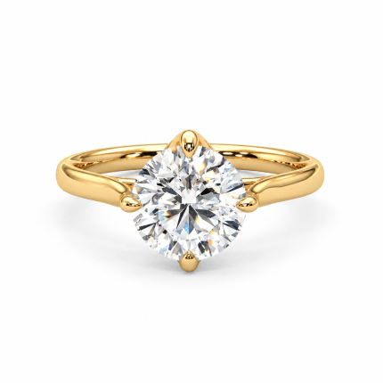 4 prongs round lab grown diamond ring