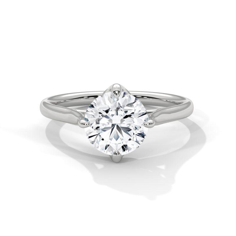 4 prongs round lab grown diamond ring
