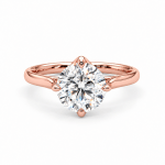 4 prongs round lab grown diamond ring UAE