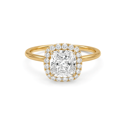 Cushion lab diamond ring with Halo