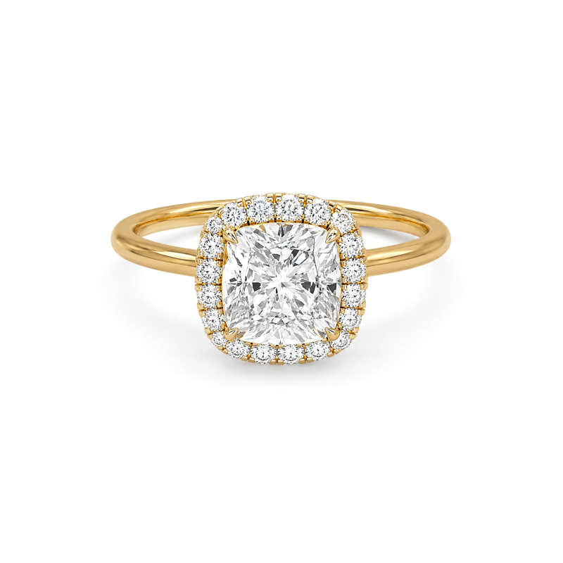 Cushion lab diamond ring with Halo