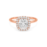 Cushion lab diamond ring with Halo UAE