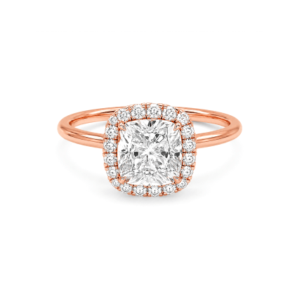 Cushion lab diamond ring with Halo UAE