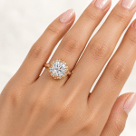 Custom Floral round lab diamond ring