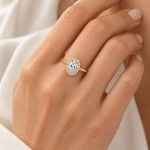 Custom Halo Oval lab diamond ring Dubai