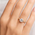 Custom Lab Diamond ring with Shoulder diamonds