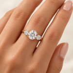 Custom Lab diamond trilogy ring