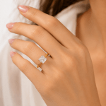 Custom Princess Lab Diamond Solitaire ring