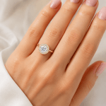 Custom Round Lab diamond Halo ring