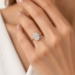 Custom oval solitaire lab diamond ring