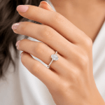 Customized Oval lab diamond ring with Shoulder diamonds
