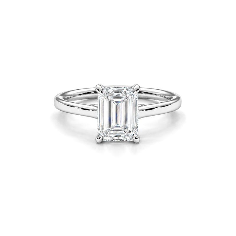 Emerald Cut Solitaire lab diamond ring Dubai