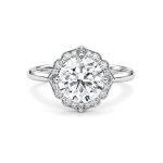 Floral round lab diamond ring Dubai