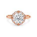 Floral round lab diamond ring UAE